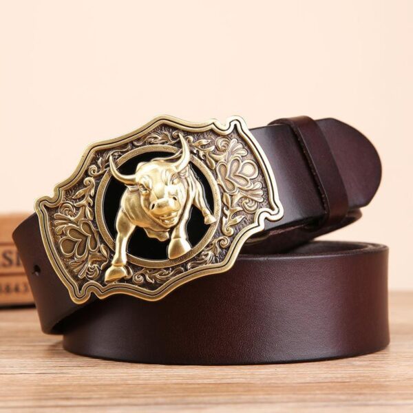 Ceinture Boucle Buffle Homme En Cuir