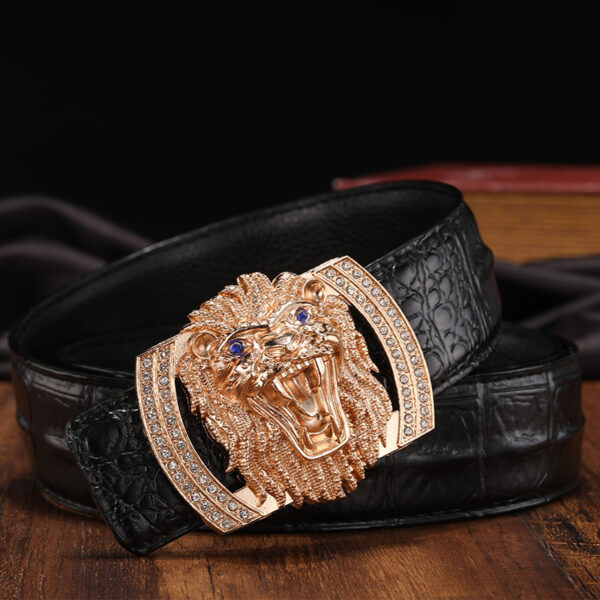 Ceinture Cuir Homme Boucle Tête De Lion