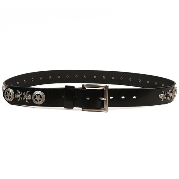 Ceinture Unisexe En Cuir Avec Rivets Pour Homme Et Femme