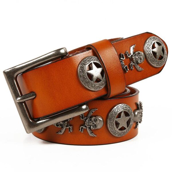 Ceinture Unisexe En Cuir Avec Rivets Pour Homme Et Femme