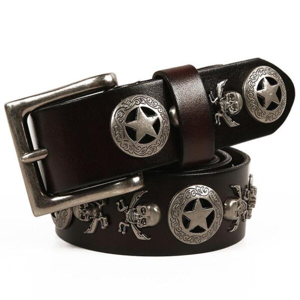 Ceinture Unisexe En Cuir Avec Rivets Pour Homme Et Femme