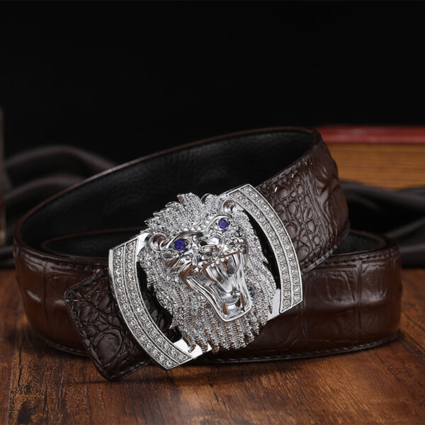 Ceinture Cuir Homme Boucle Tête De Lion