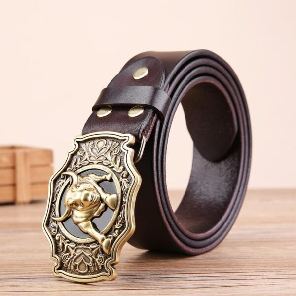 Ceinture Boucle Buffle Homme En Cuir