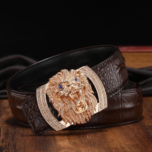 Ceinture Cuir Homme Boucle Tête De Lion