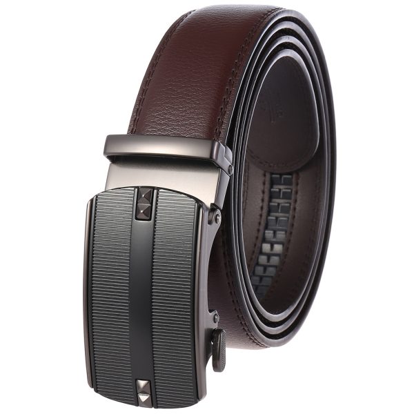 Ceinture à boucle automatique en cuir pour homme