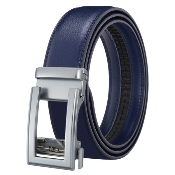 Ceinture Automatique Homme en Cuir Bleu- Modèle STEVE