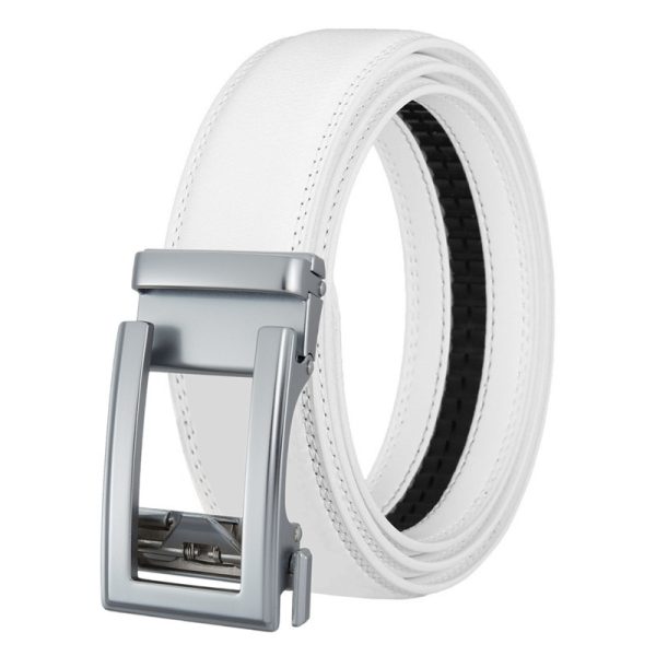 Ceinture Automatique Homme en Cuir Blanc - Modèle STEVE