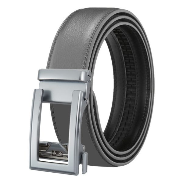 Ceinture Automatique Homme en Cuir gris