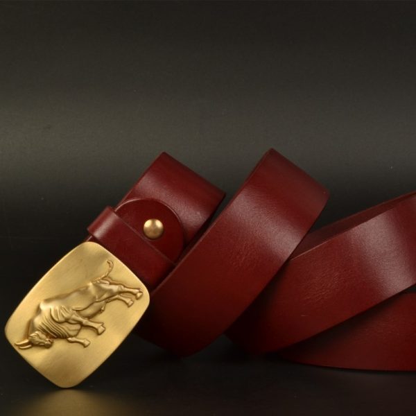 Ceinture cuir homme plaque - Modèle Thomas