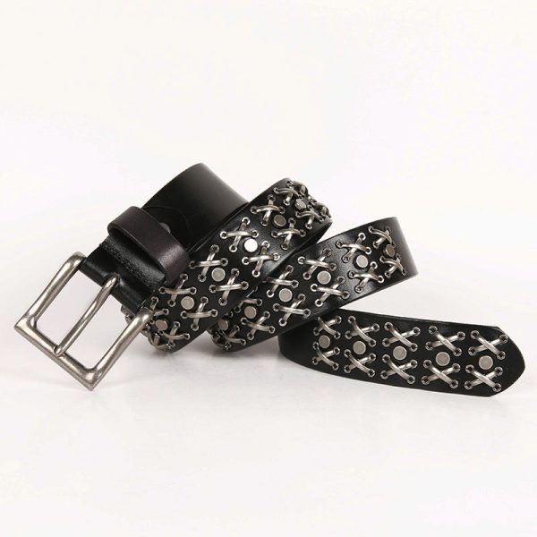 Ceinture rock en cuir