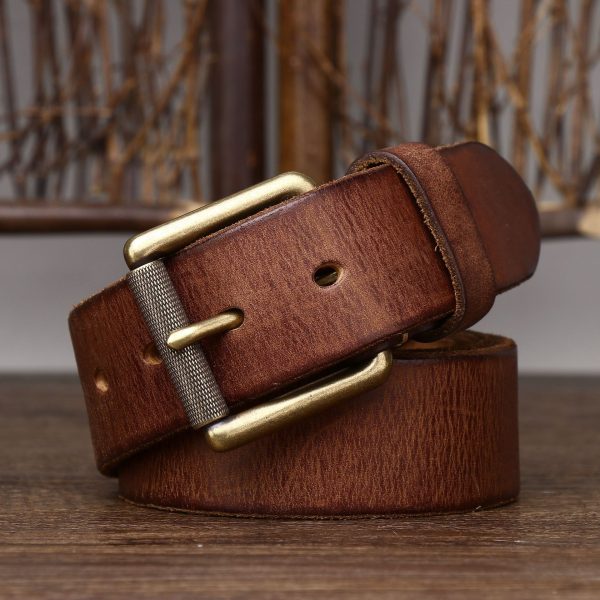 Ceinture vintage cuir de vachette pour homme