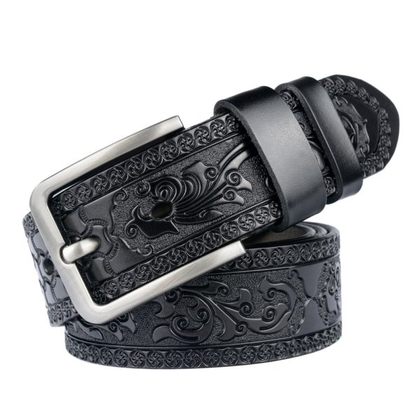 Ceinture cuir grande taille motif floral - Modèle SEAN