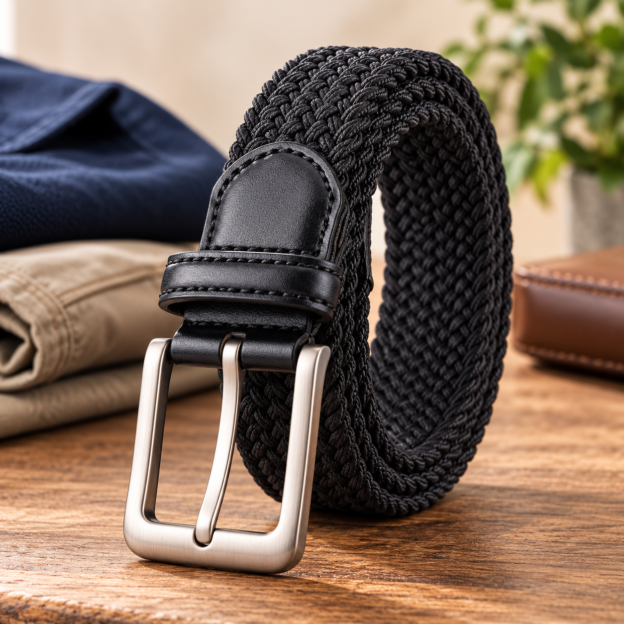 Ceinture tressée homme